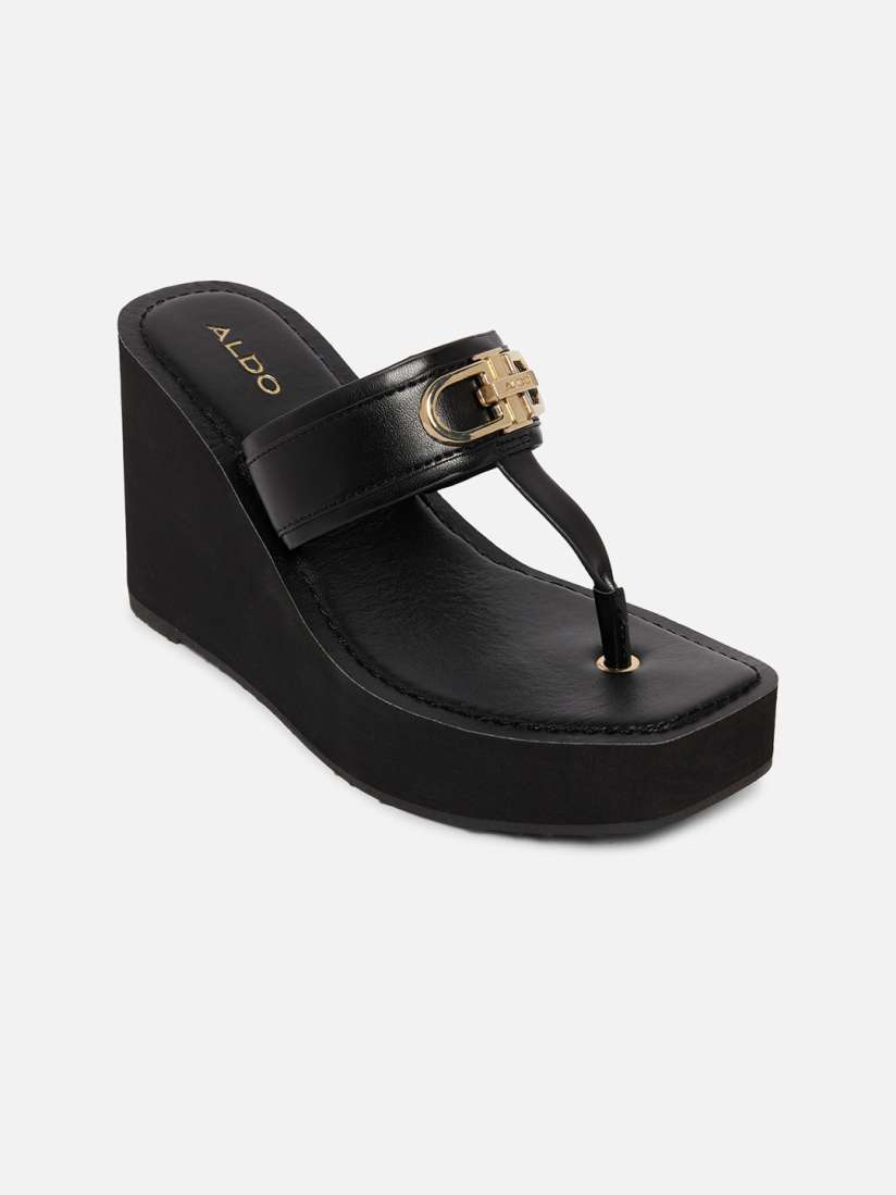 Buy ALDO Black Wedge Sandals Heels for Women 16955210 Myntra