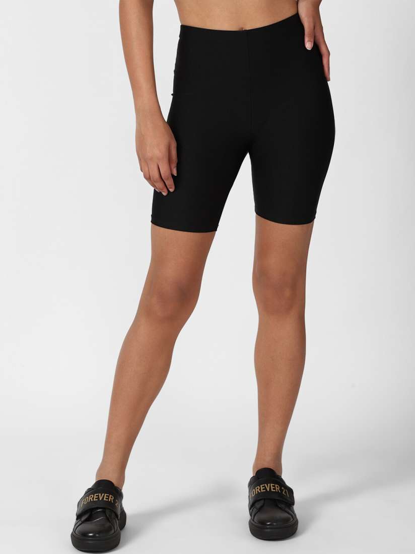 Buy FOREVER 21 Women Black Skinny Fit High Rise Yoga Sports Shorts Shorts for Women 16962364 Myntra