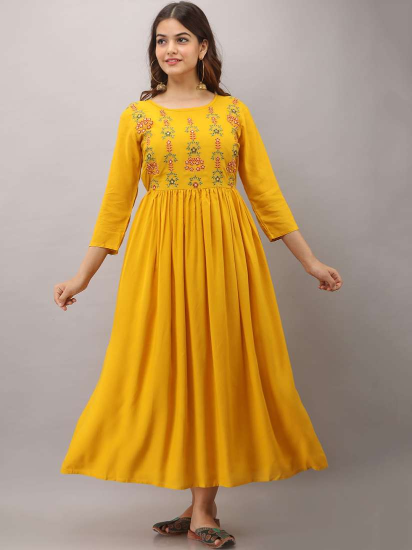 Yellow dress myntra top
