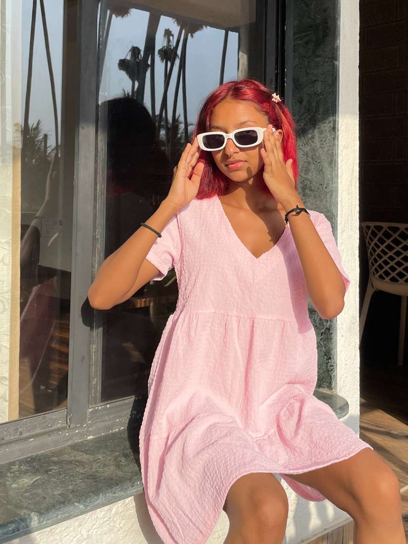 Pink dress myntra online