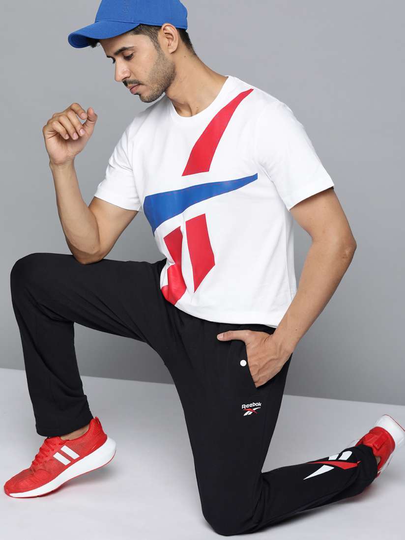 Reebok solid men's track pants best sale