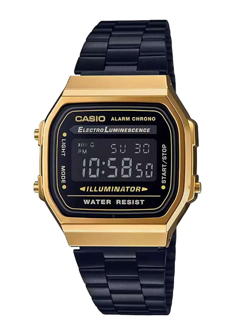 Buy CASIO Vintage A168WEGB 1BDF Black Digital Dial Black Stainless Steel Band D148 Watches for Unisex 17011614 Myntra