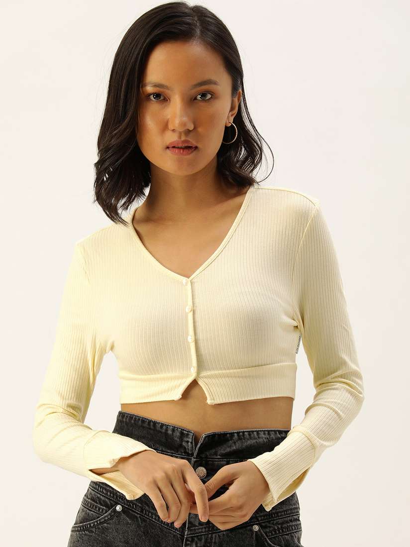 forever 21 ribbed v neck top