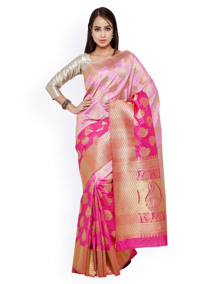 Buy Varkala Silk Sarees Pink Lavender Kanchipuram Art Silk Traditional Saree Sarees for Women 1701807 Myntra