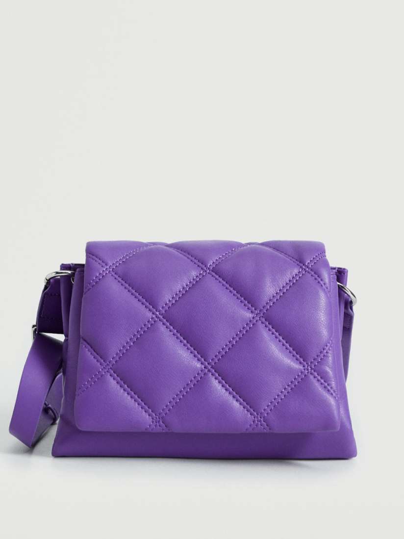 Buy MANGO Purple Solid Structured Quilted Sling Bag Handbags for Women 17019156 Myntra