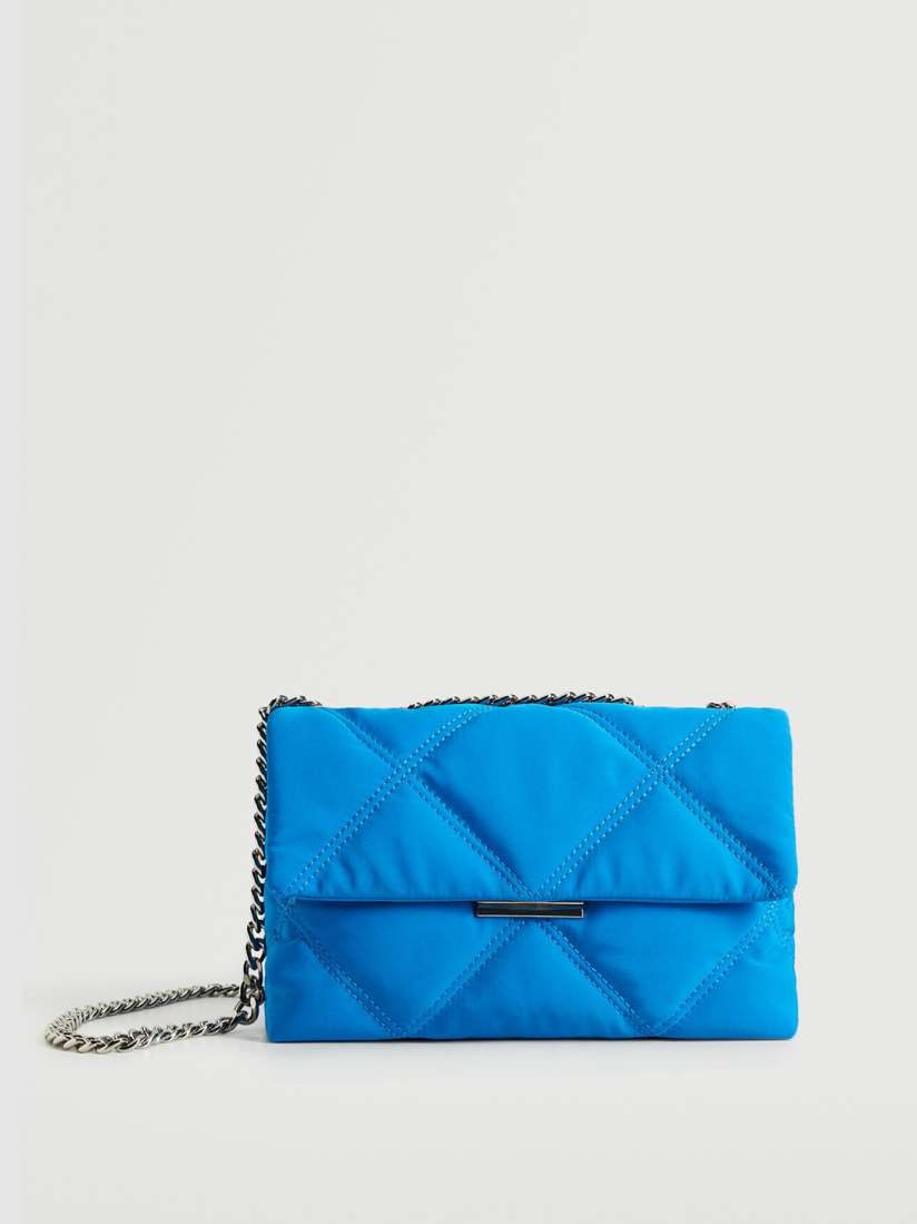 Buy MANGO Blue Solid Quilted Structured Sling Bag Handbags for Women 17019206 Myntra