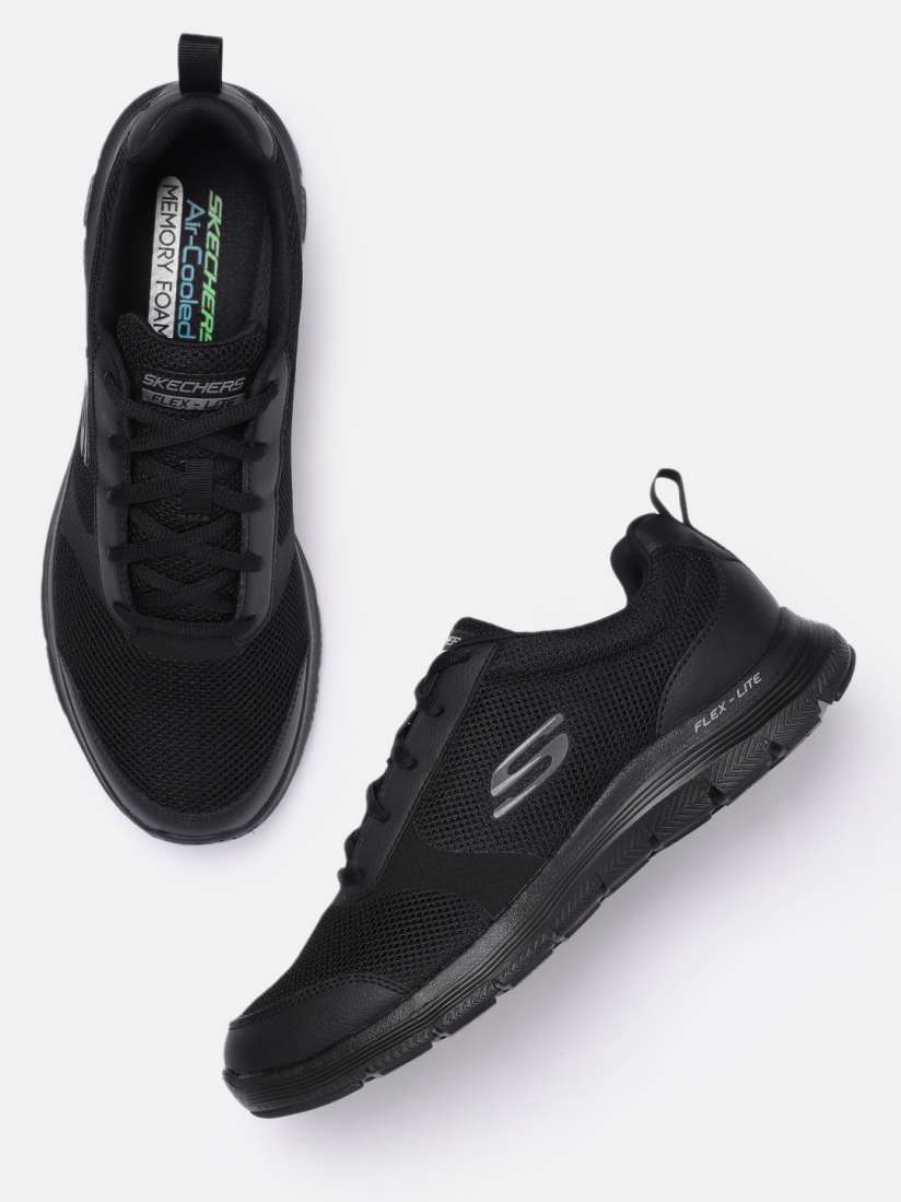Buy Skechers Men Black Solid Air Cooled Memory Foam Flex Advantage 4.0 Efficient Sneakers Casual Shoes for Men 17020872 Myntra