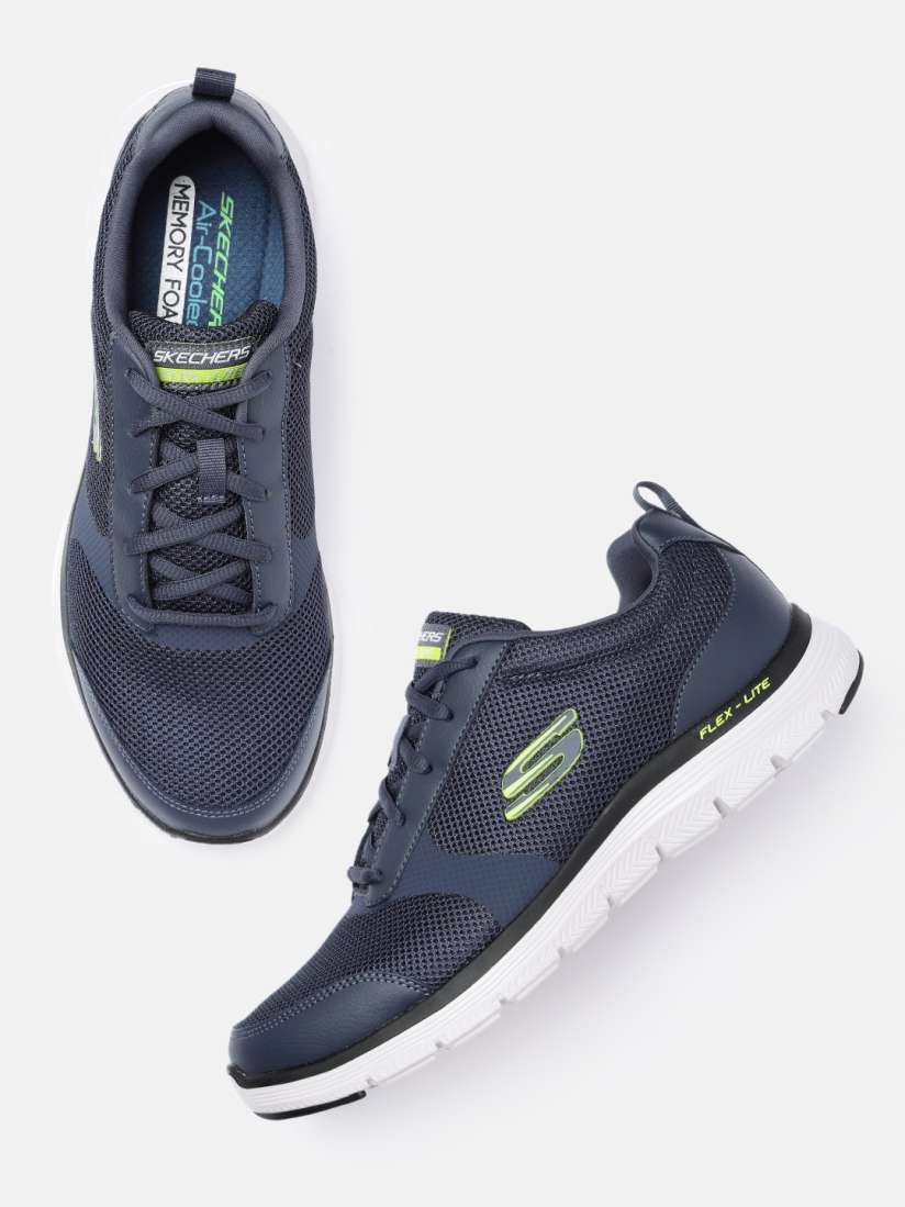 Navy blue skechers memory foam store