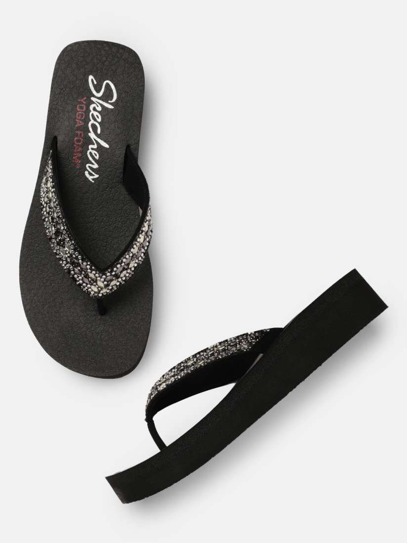 Skechers embellished flip flops cheap