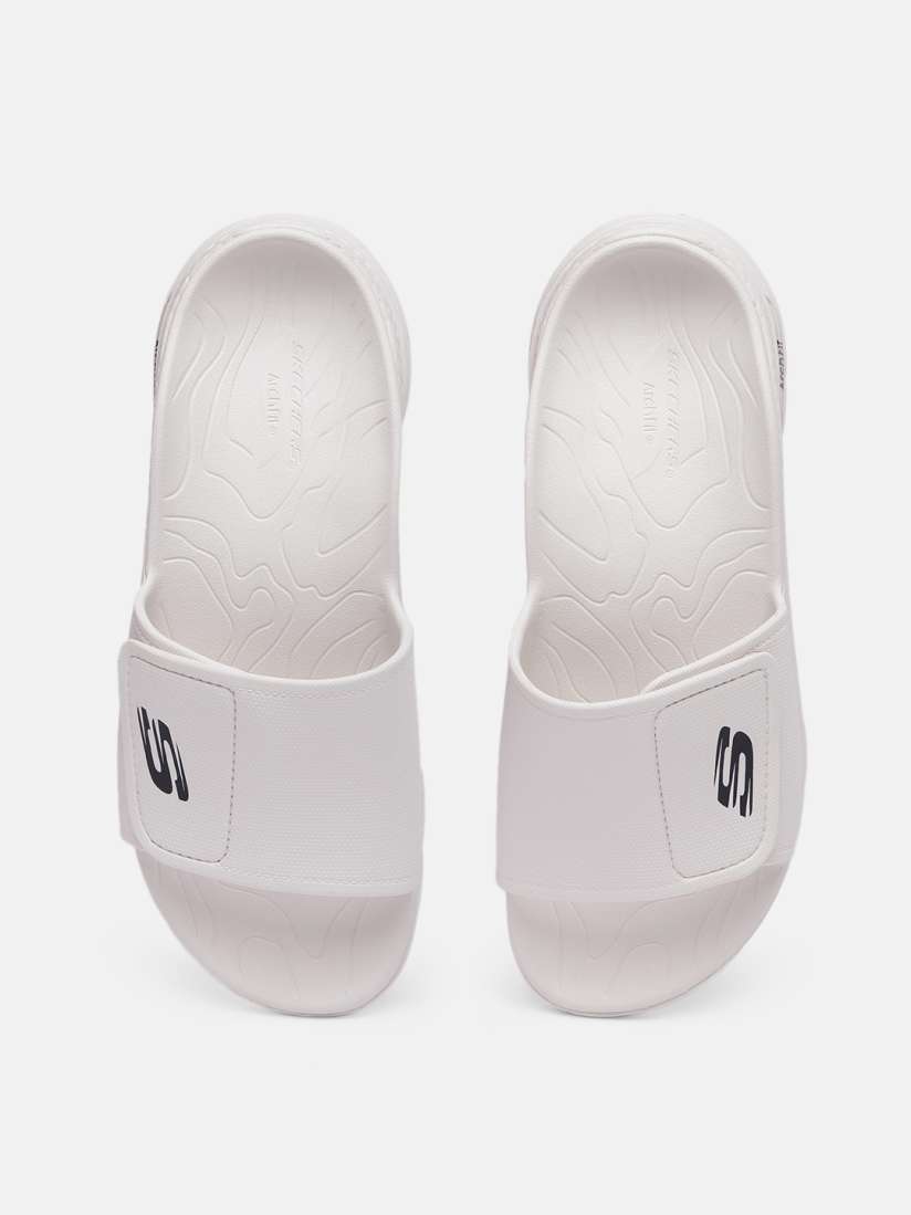 Skechers sliders white new arrivals