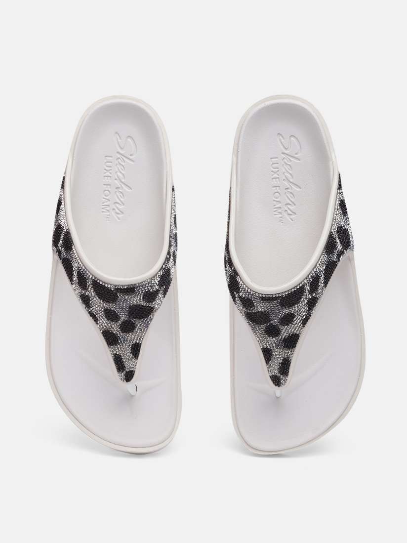 Skechers silver flip flops hot sale