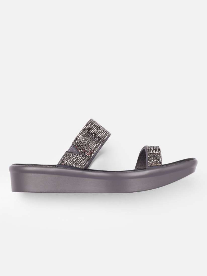Buy Skechers Women Gunmetal Toned BUMBLERS BRIGHT START Embellished Open Toe Flats Flats for Women 17021576 Myntra