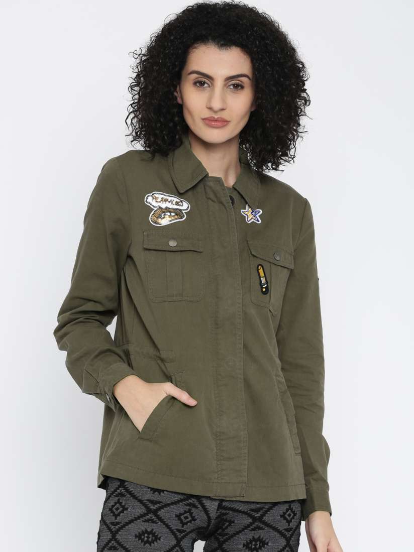 Best olive women's utility jacket store