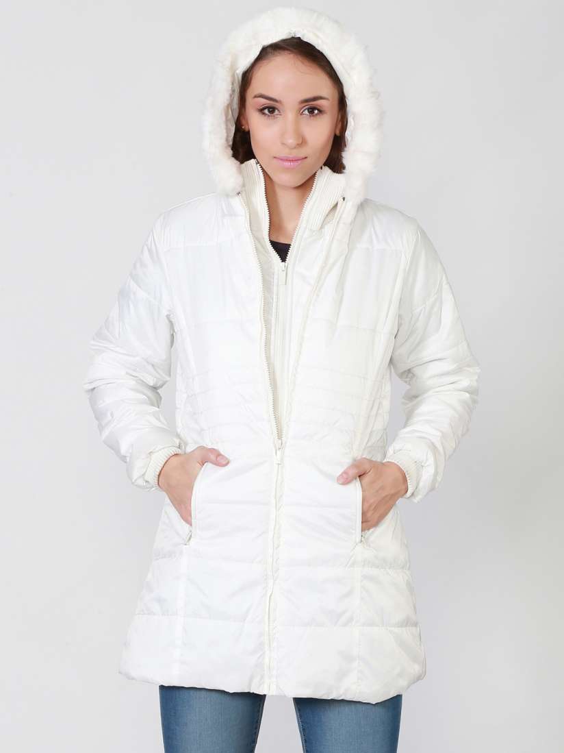 Buy Allen Solly White Hooded Quilted Jacket Jackets for Women 1702744 Myntra