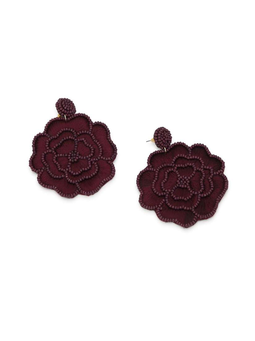 Buy FOREVER 21 Maroon Floral Drop Earrings Earrings for Women 17027964 Myntra