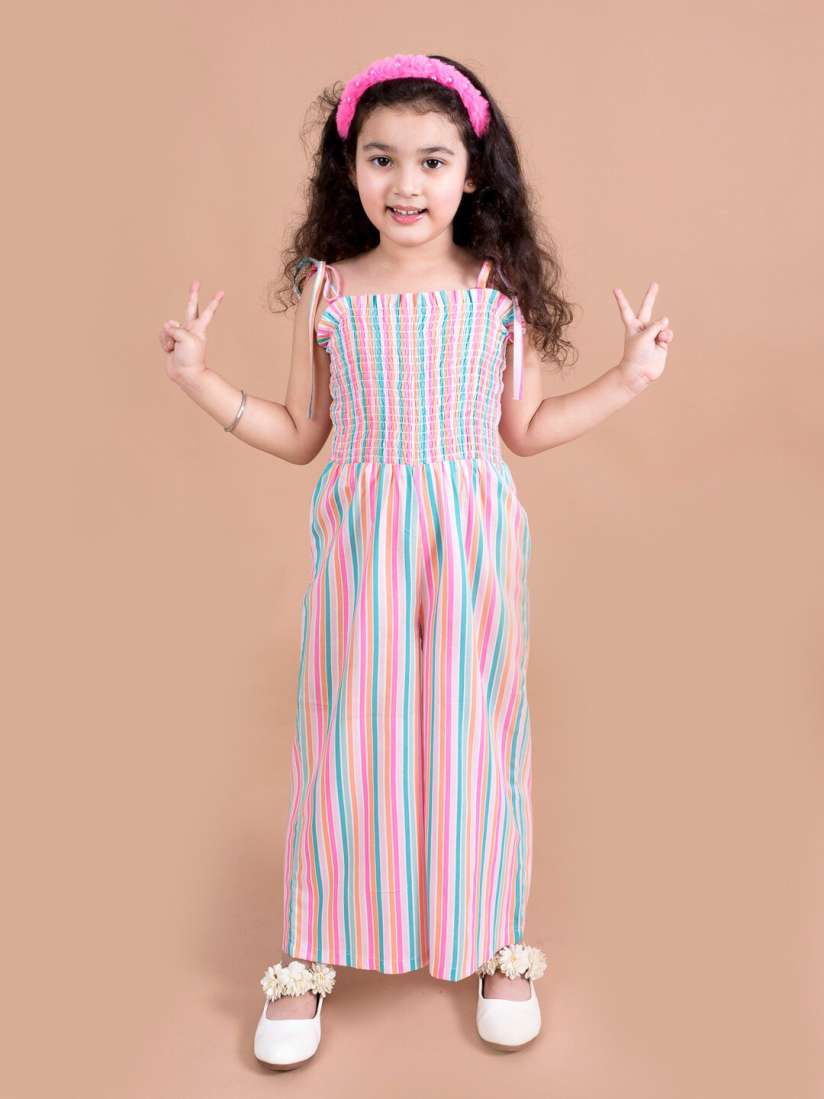 Pink and blue striped jumpsuit online