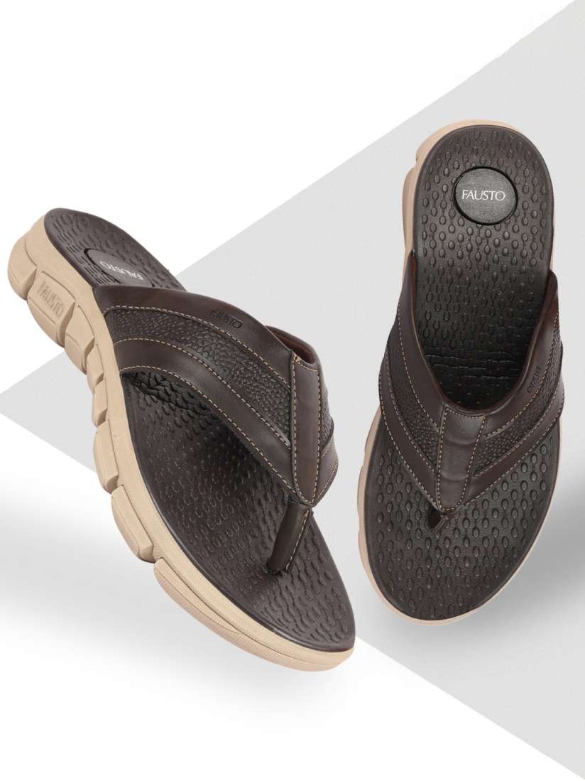 Buy FAUSTO Men Brown Room Slippers Flip Flops for Men 17038984 Myntra