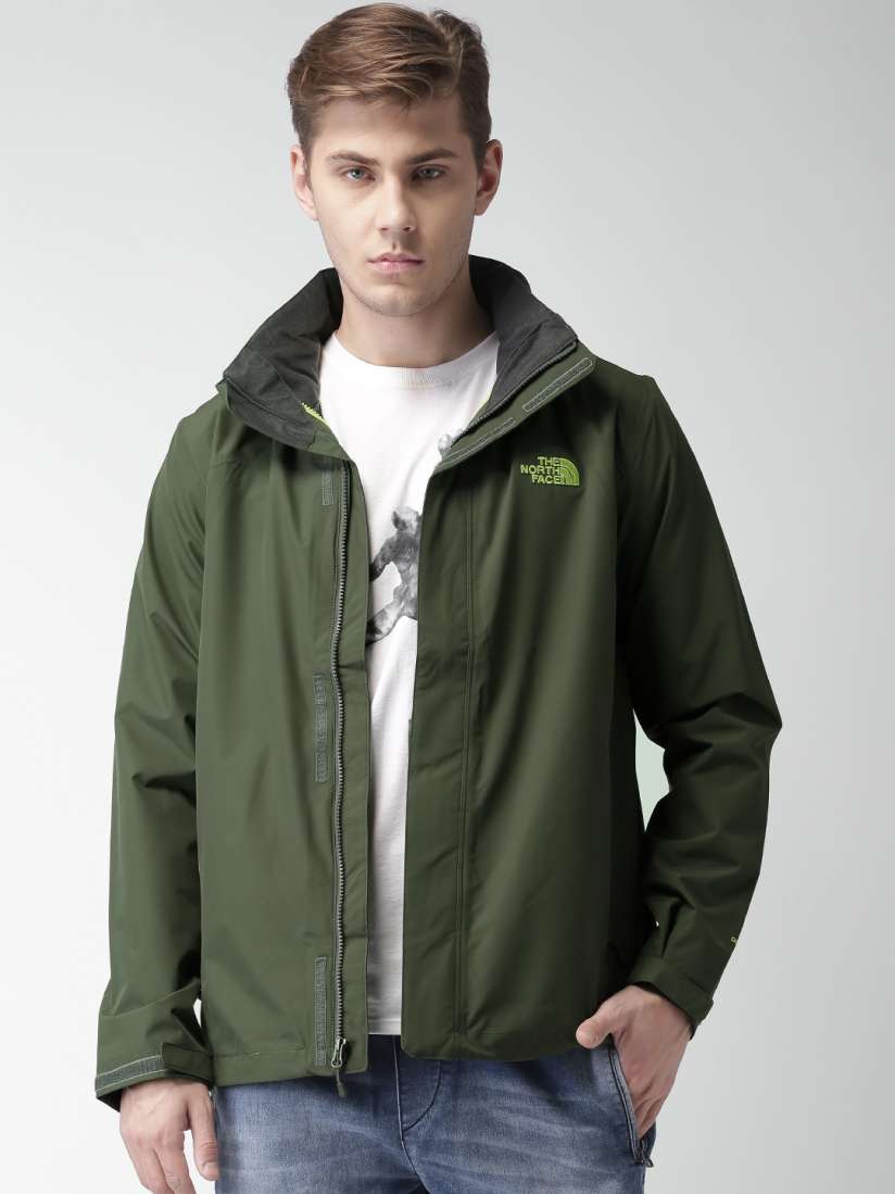Buy The North Face Men Olive Green Asian Relaxed Fit Sangro Plus Hooded Jacket Jackets for Men 1704101 Myntra