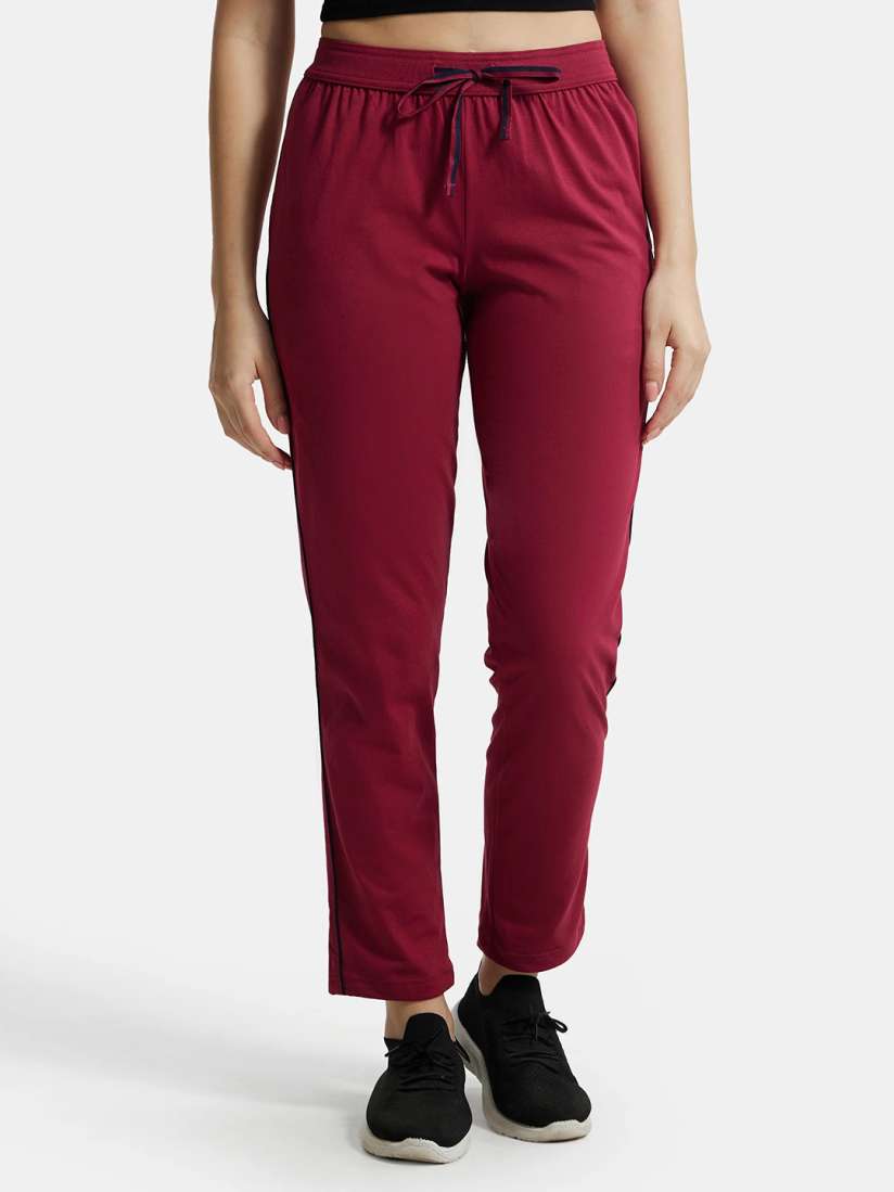 Buy Jockey Women Red Solid Relaxed Fit Yoga Track Pant Track Pants for Women 17048758 Myntra