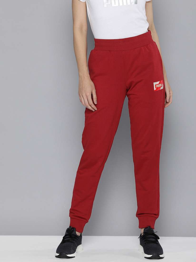 Puma joggers womens red store