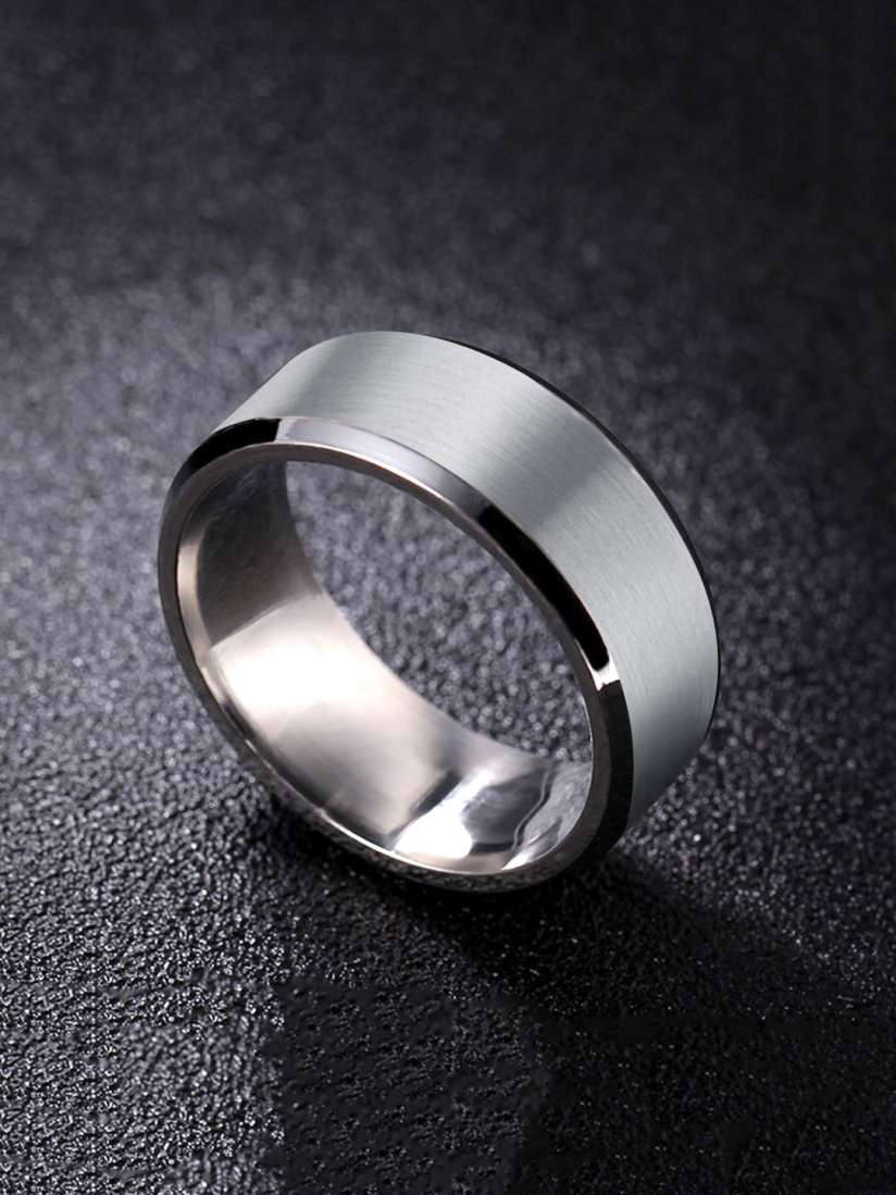 Buy Yellow Chimes Men Silver Toned Stainless Steel Band Finger Ring Ring for Men 17056460 Myntra