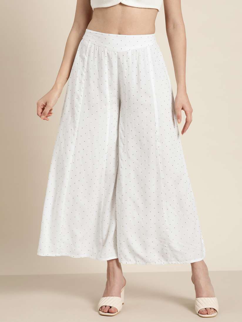 Buy Juniper Women Off White Printed Flared Palazzo Palazzos for Women 17060822 Myntra