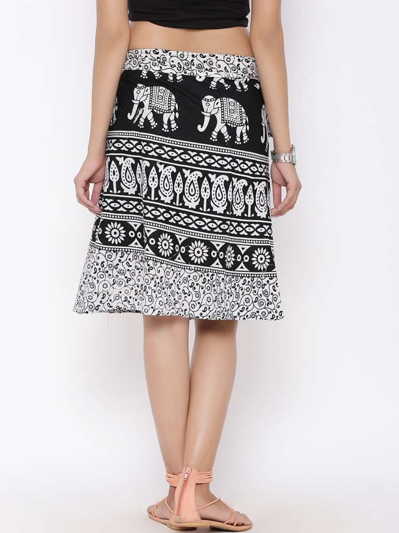 White knee length wrap skirt 2025
