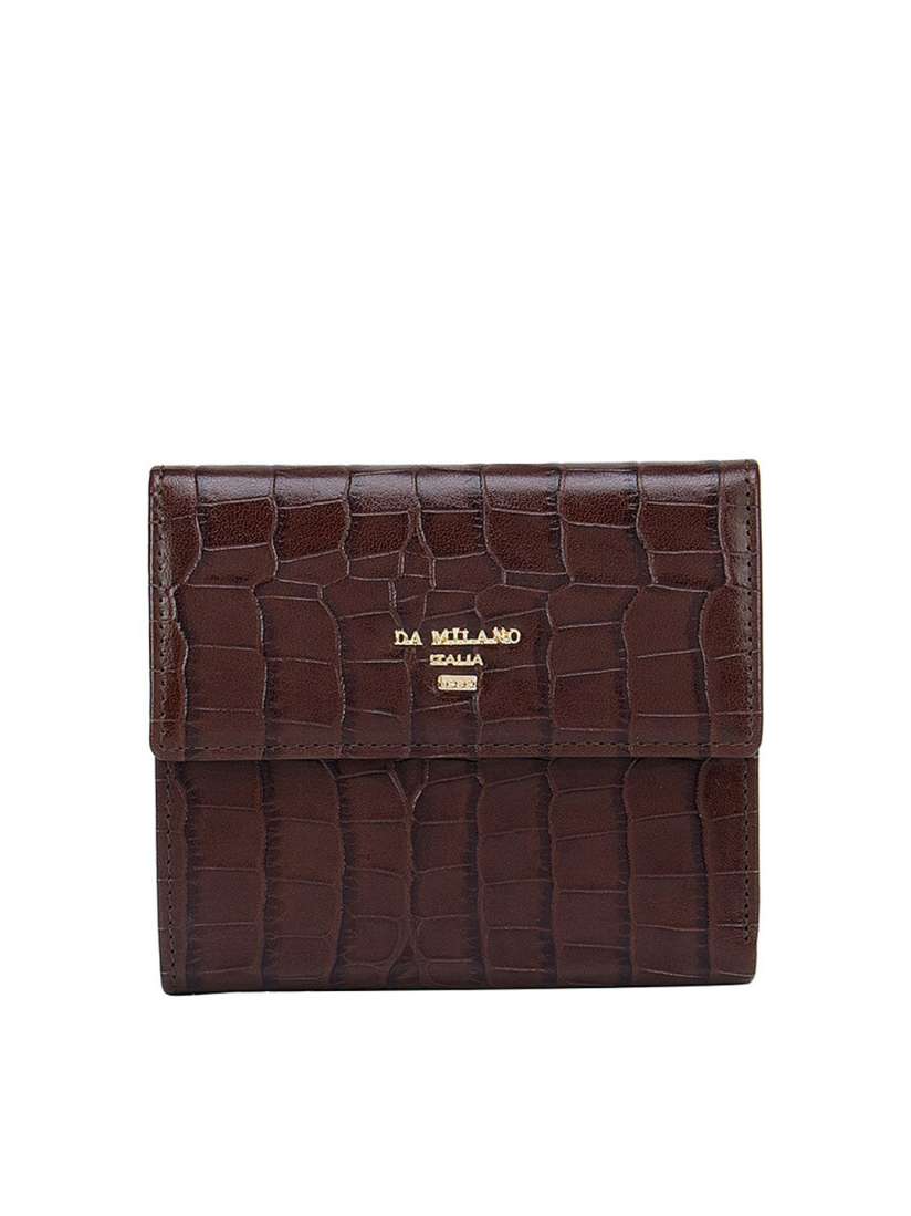 Buy Da Milano Women Brown Textured Leather Three Fold Wallet Wallets for Women 17068864 Myntra