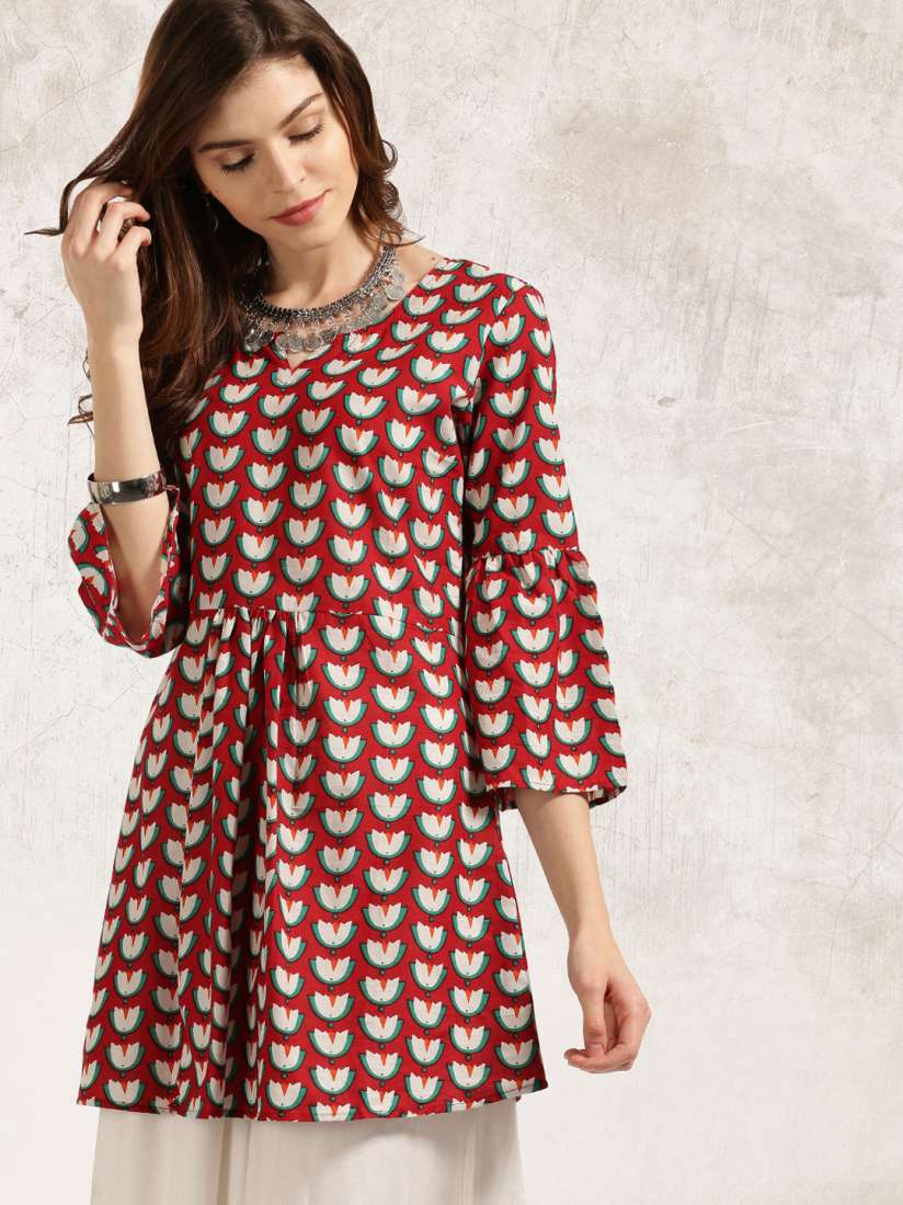 Flared hem kurta sale