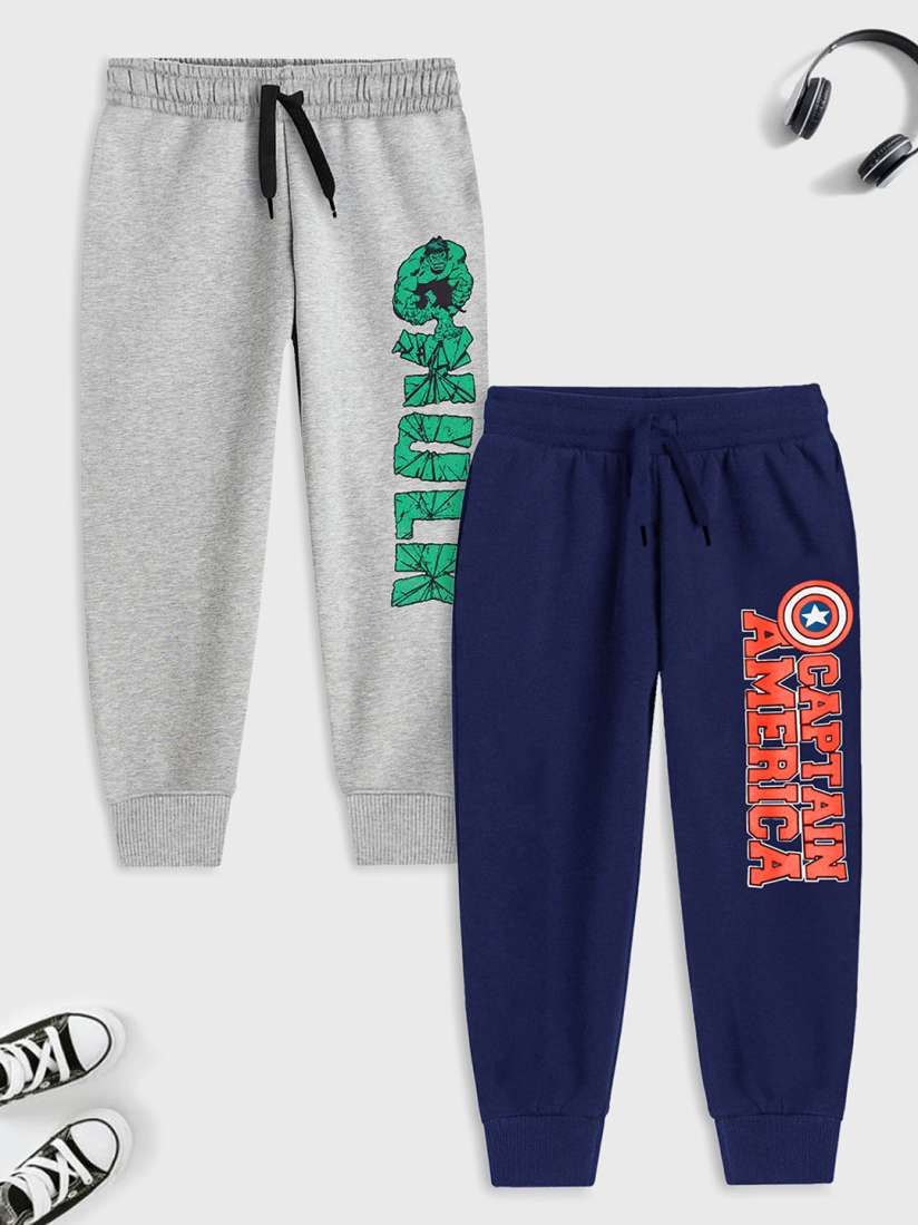 Buy YK Marvel Boys Pack Of 2 Printed Regular Fit Joggers Track Pants for Boys 17070996 Myntra
