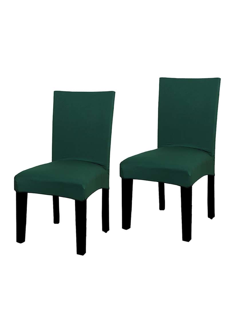 Buy HOUSE OF QUIRK Set of 2 Dark Green Solid Chair Covers Chair Cover for Unisex 17073568 Myntra