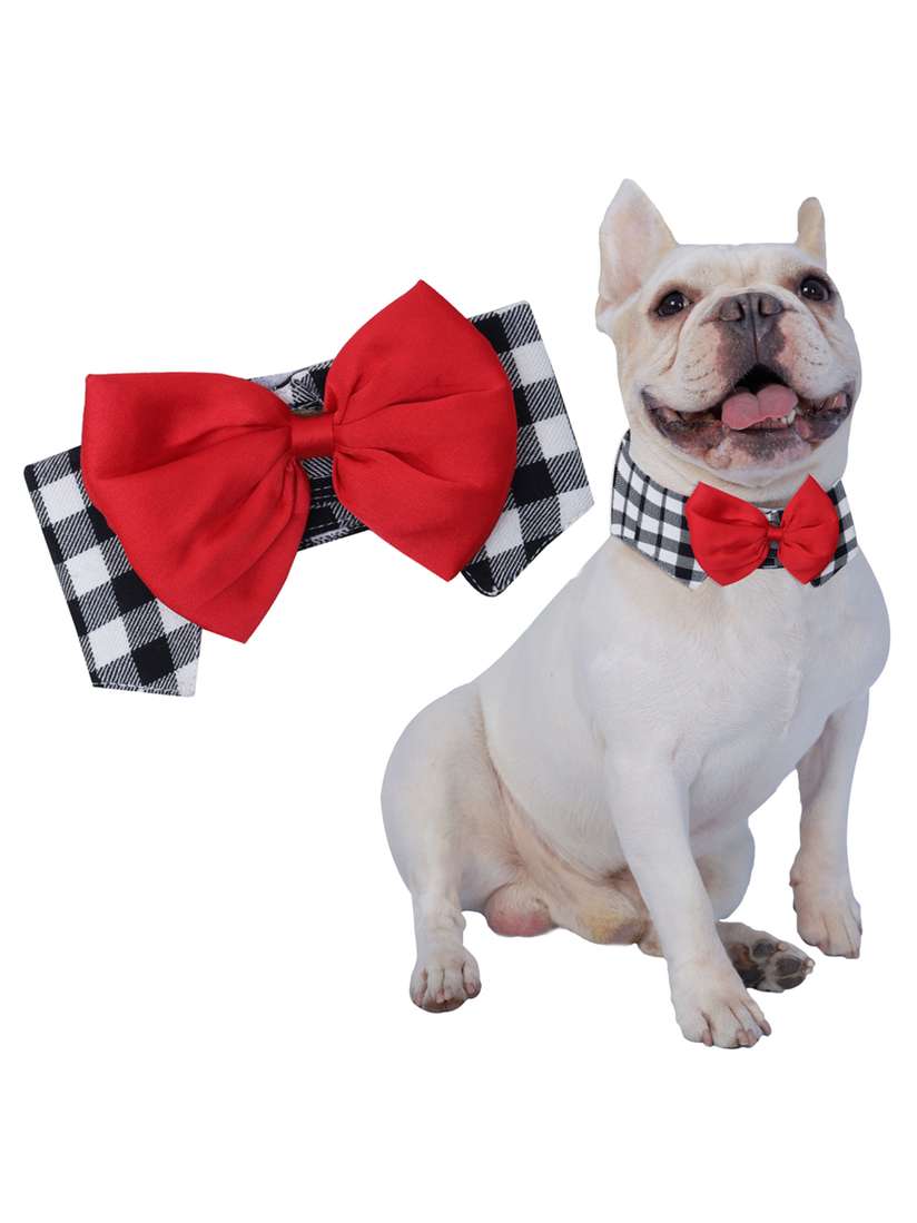 bow tie red white blue dog collar