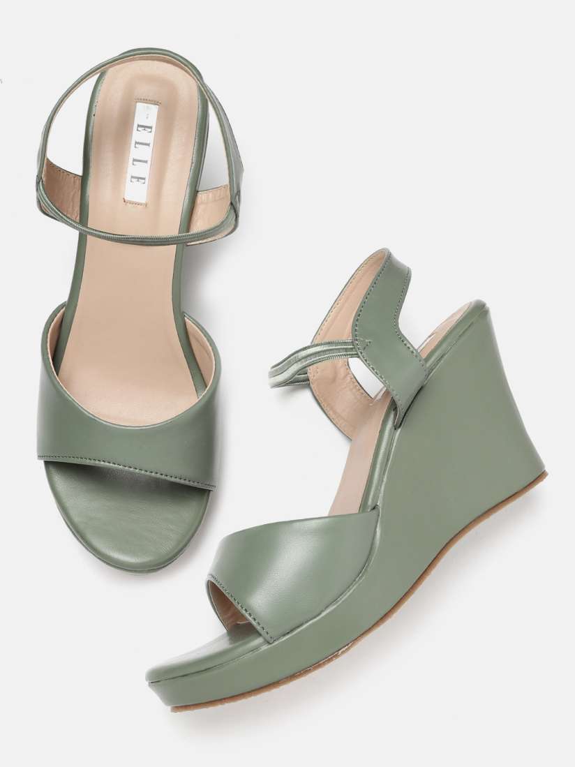 Sage green wedges on sale