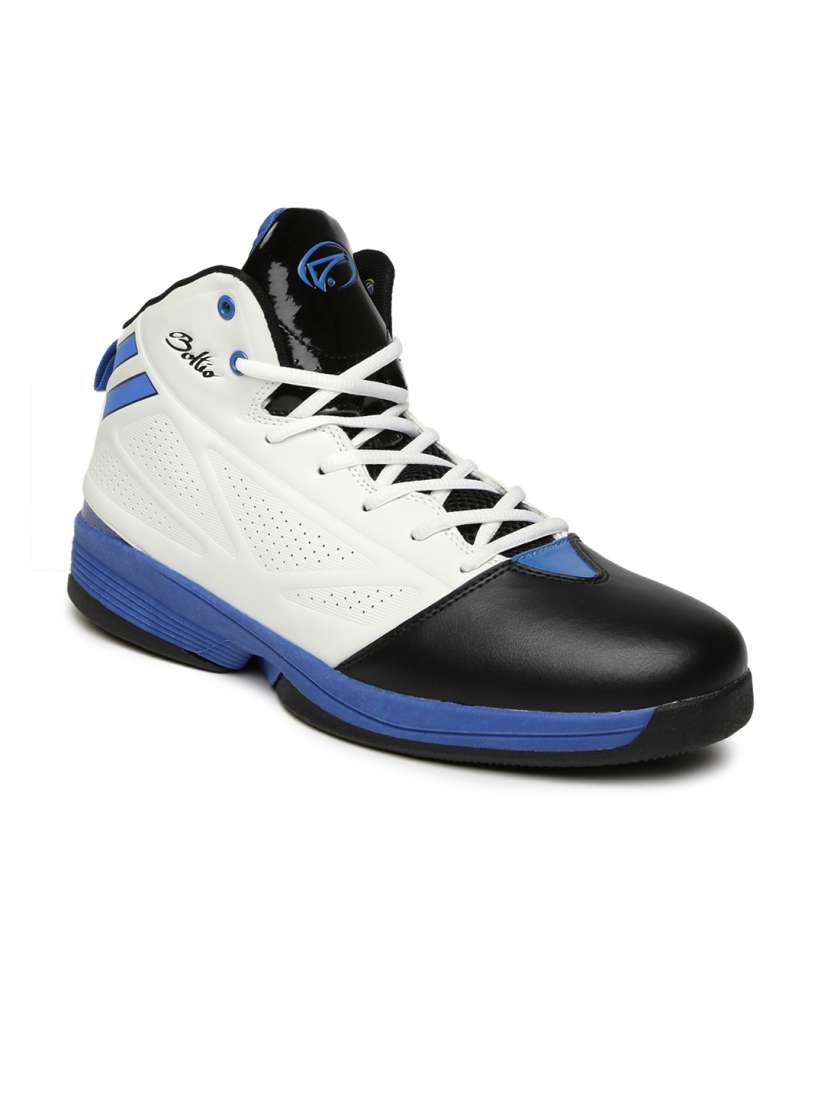 Buy Boltio Men White Black Colourblocked Mid Top Basketball Shoes Sports Shoes for Men 1708136 Myntra