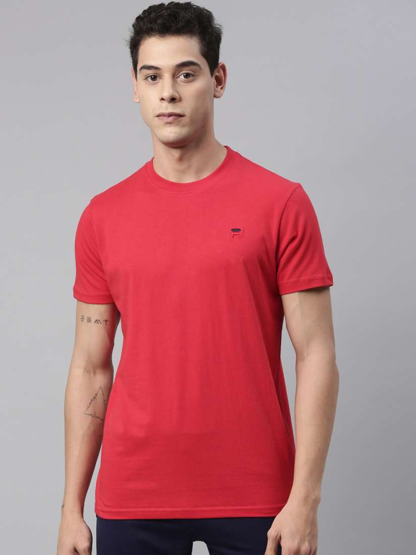 Buy FILA Men Red Pure Cotton T shirt Tshirts for Men 17082756 Myntra