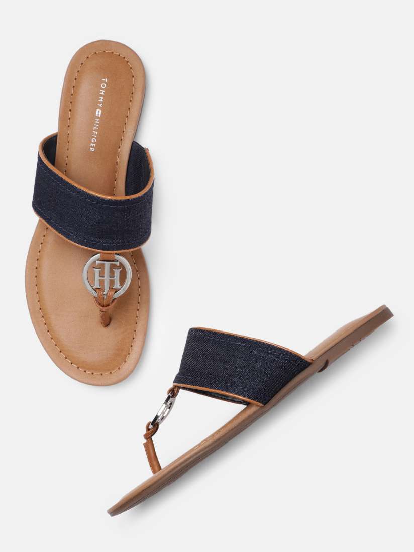 Buy Tommy Hilfiger Women Blue Solid T Strap Flats Flats for Women 17086808 Myntra