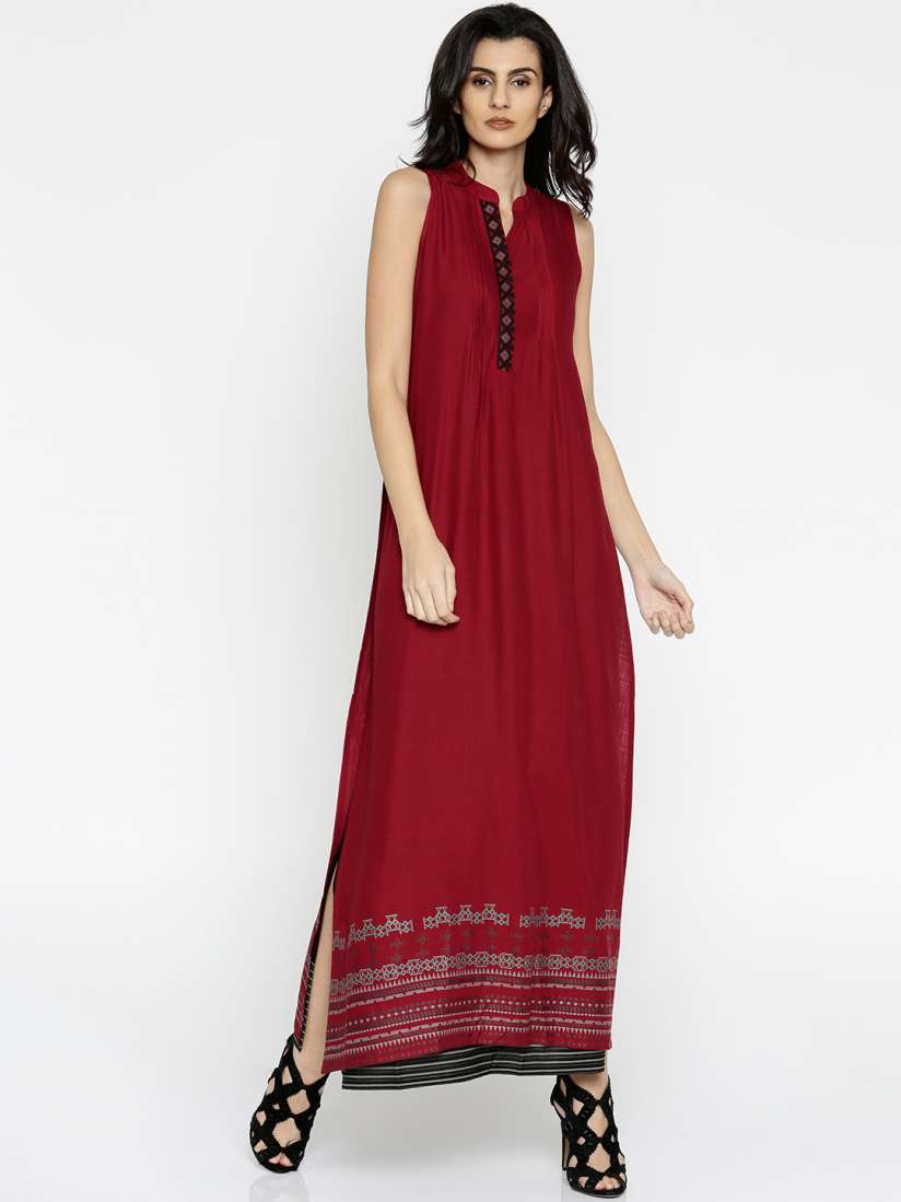 Global desi maroon maxi dress discount