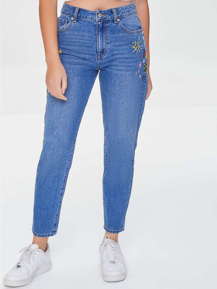 Forever 21 embroidered jeans hot sale