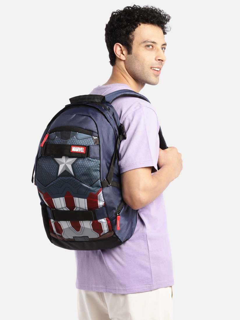 Buy Kook N Keech Marvel Unisex Navy Blue Captain America Star Print Backpack Backpacks for Unisex 1709725 Myntra
