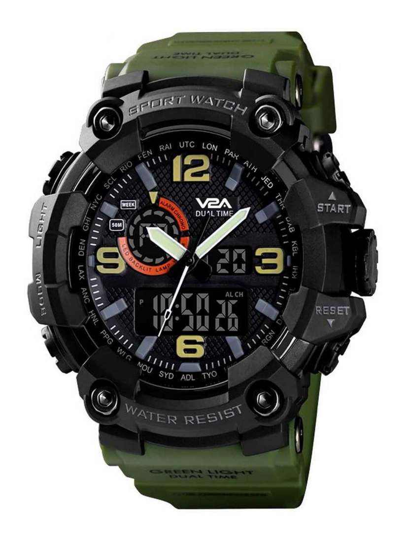 Buy V2A Men Black Dial Green Straps Analogue and Digital Multi Function Watch V2A 1520 Green Watches for Men 17104922 Myntra
