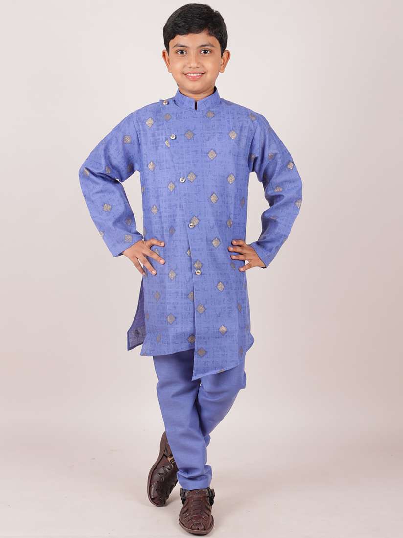 Buy Pothys Boys Blue Printed Jacquard Sherwani Sherwani for Boys 17109428 Myntra