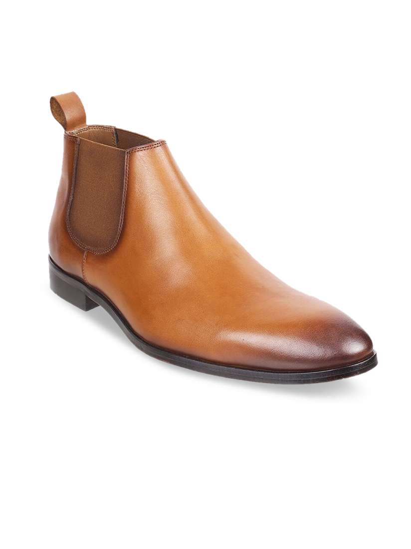 Buy J.FONTINI Men Tan Solid Leather Formal Boots Formal Shoes for Men 17110100 Myntra