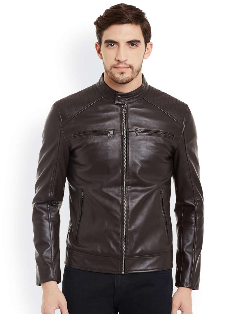 Brown Leather Custom Motorcycle Leather Jackets Oxford Route 73