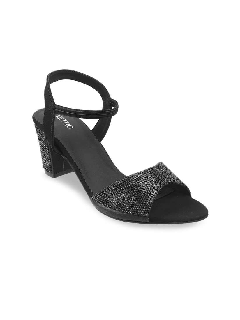 Buy Metro Black Fashion Heels for Women 17118428 Myntra