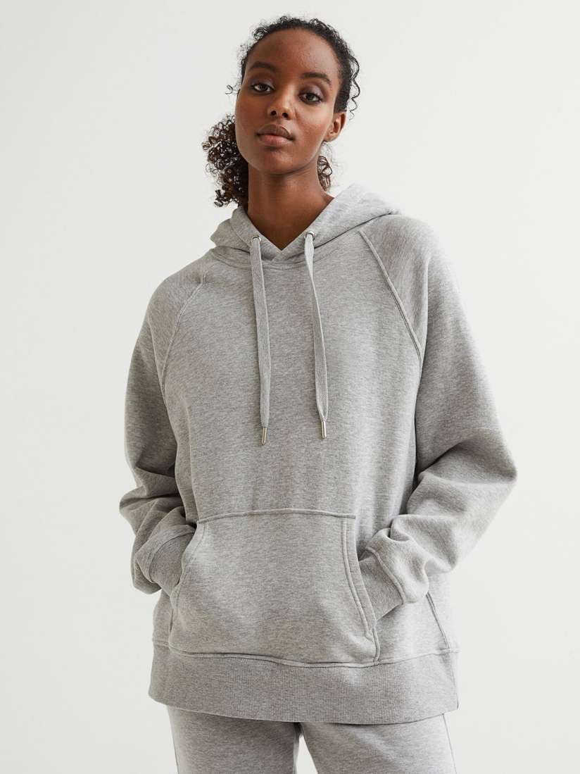 Buy H M Women Grey Oversized Hoodie Sweatshirts for Women 17124378 Myntra