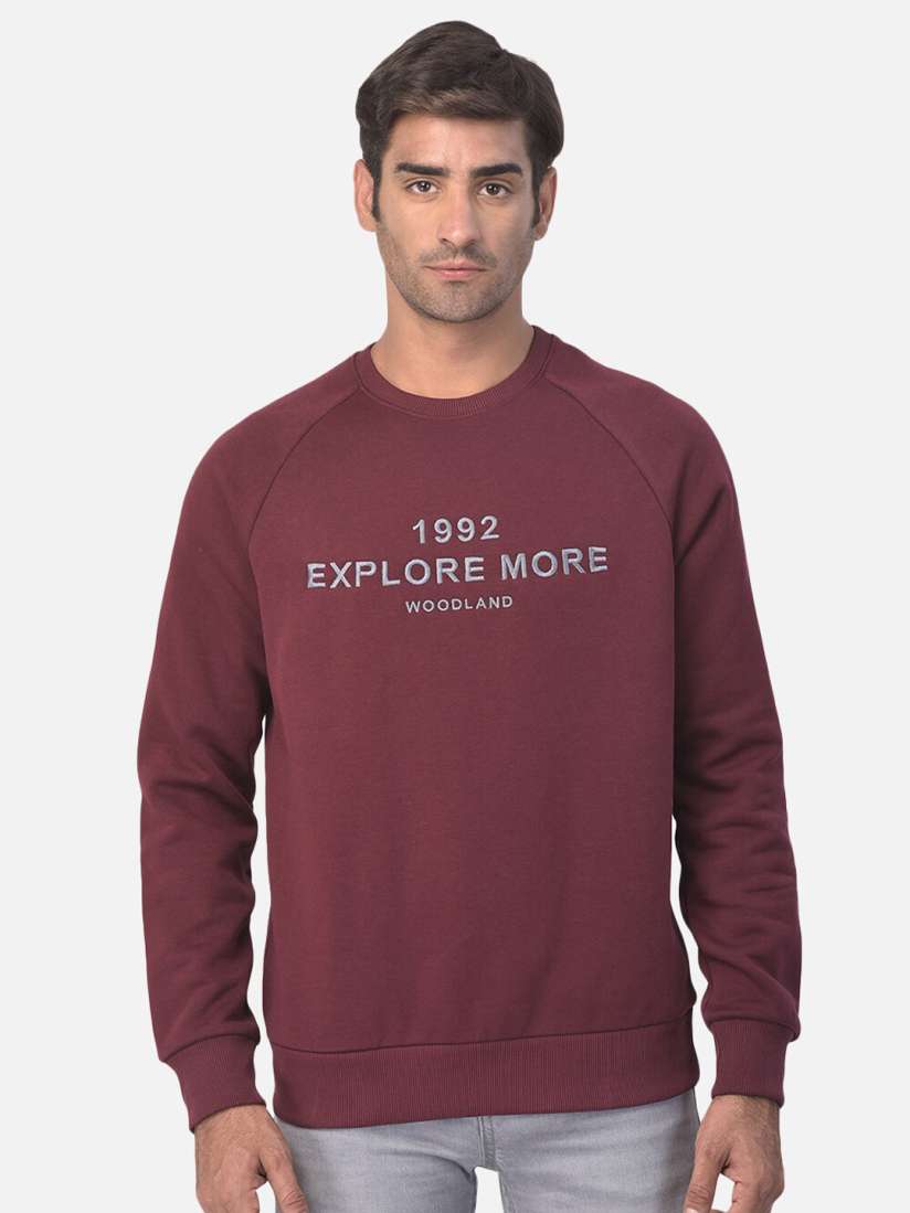 Buy Woodland Men Burgundy Printed Sweatshirt Sweatshirts for Men 17129104 Myntra