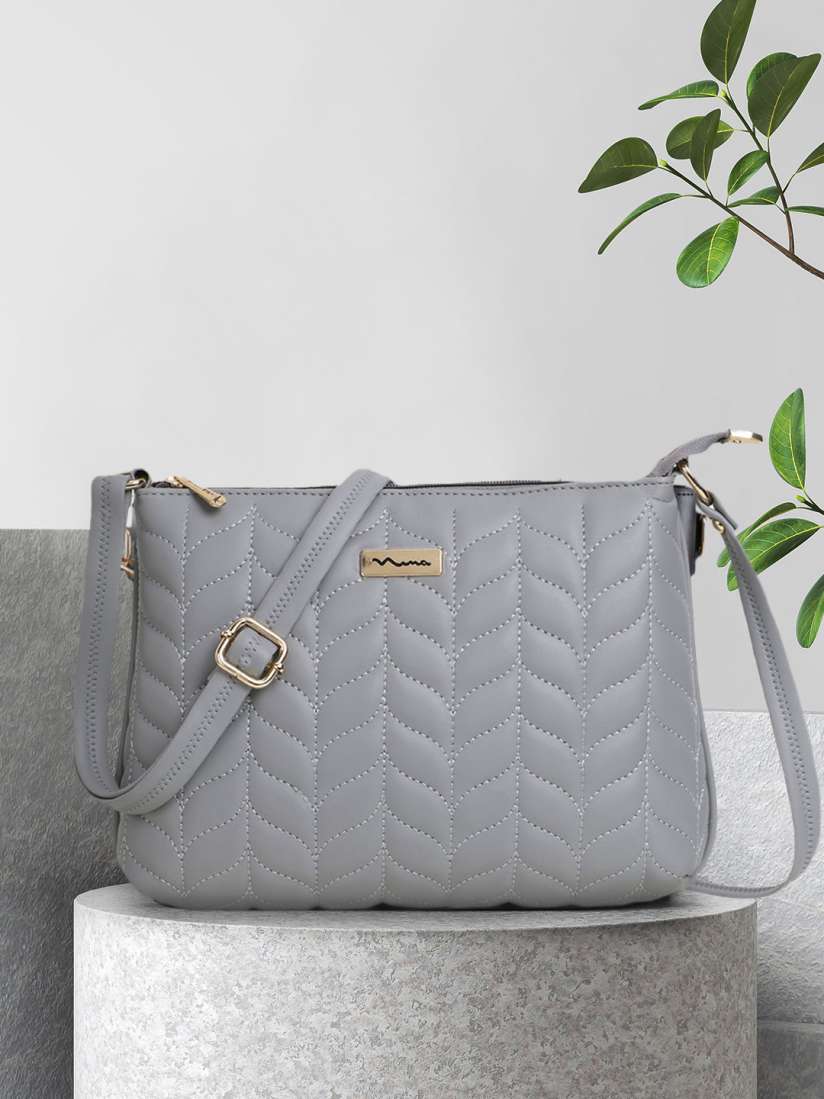 Buy SHINING STAR Grey Geometric PU Structured Sling Bag Handbags for Women 17129782 Myntra