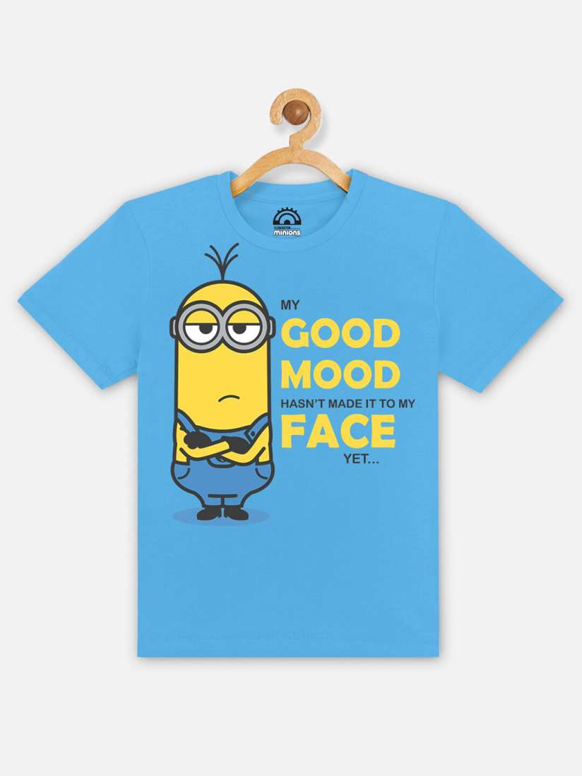 Buy Kids Ville Boys Blue Minions Printed Pure Cotton T shirt Tshirts for Boys 17137672 Myntra