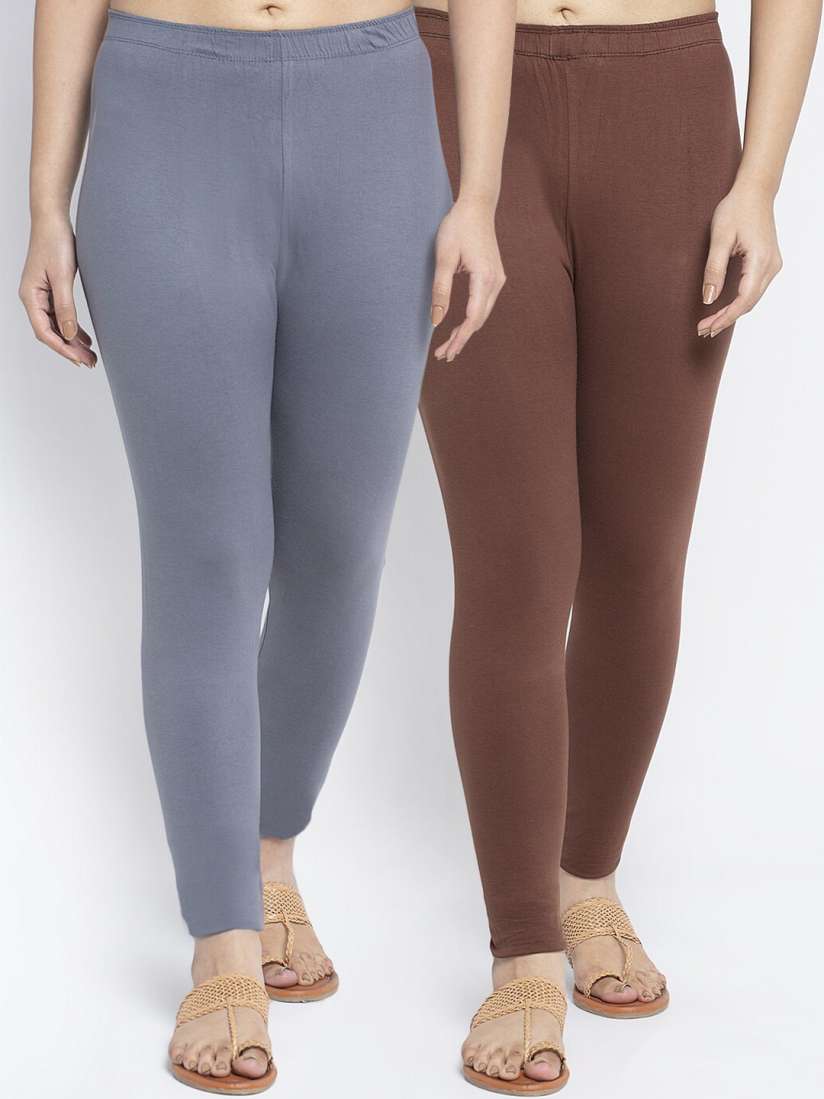 Brown cotton leggings best sale