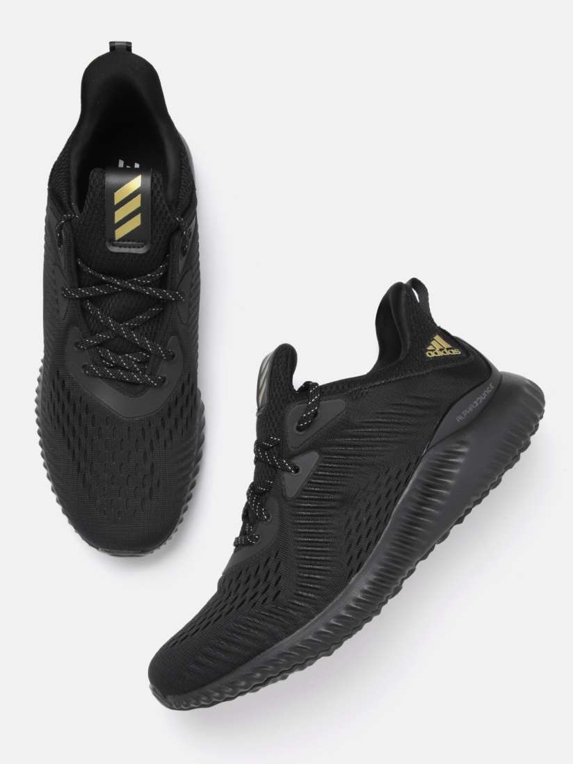 Buy ADIDAS Men Black Gold Toned Woven Design Alphabounce 1 Running Shoes Sports Shoes for Men 17146096 Myntra